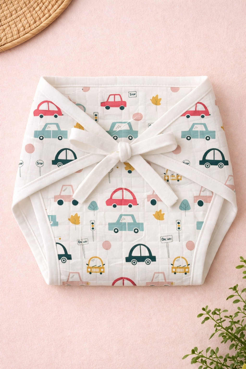 Firstmama™ Little City Riders 5-Layer Muslin Nappy (NB) – 100% Cotton - Image 3